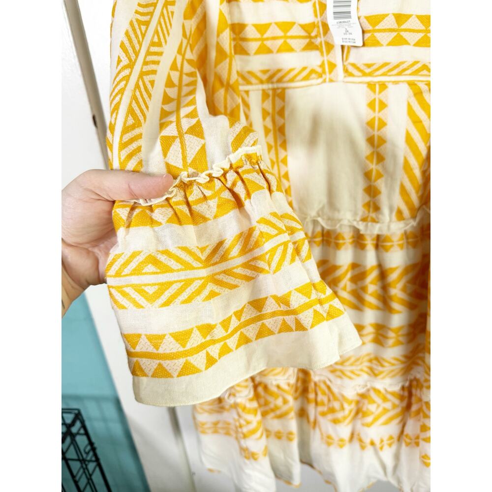 Torrid Belle Isle Bell Sleeve Mini Dress White Yellow Stripe NEW Size 3 3X Boho - Picture 6 of 16
